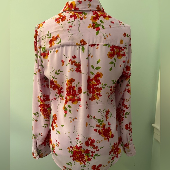 Nanette Nanette Lepore Pink Floral Long Sleeve Button Down Blouse - Picture 5 of 10